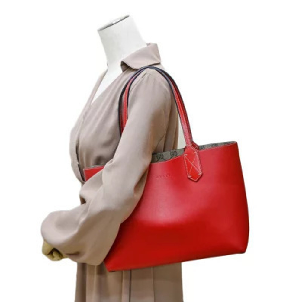 Gucci Supreme Red Canvas Bag Reversible Shoulder GG